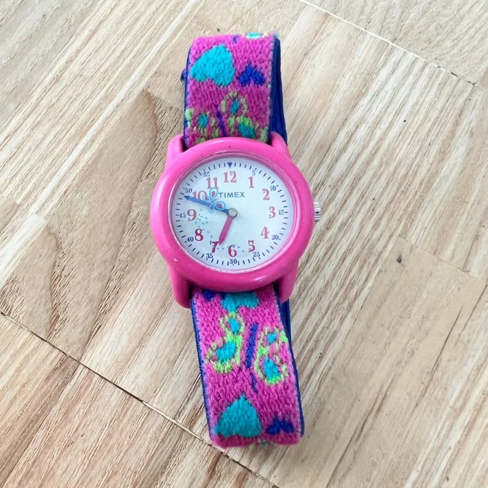 Timex girls purple pink butterfly watch NEW BATTERY